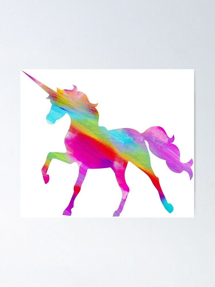 Download Watercolor Rainbow Unicorn Poster By Jwyly12 Redbubble