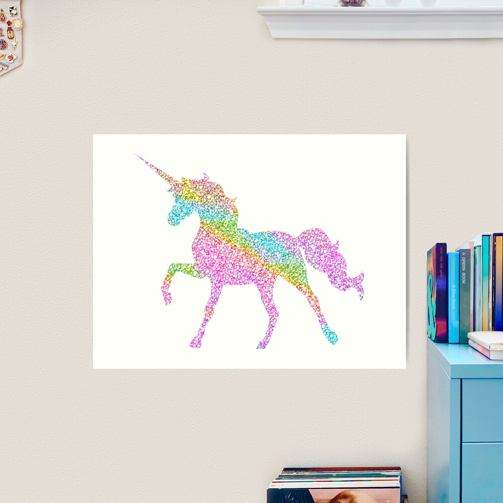 Sparkly Rainbow Unicorn Art Print for Sale by jwyly12