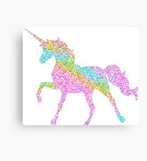 Sparkly Regenbogen Einhorn Leinwanddruck