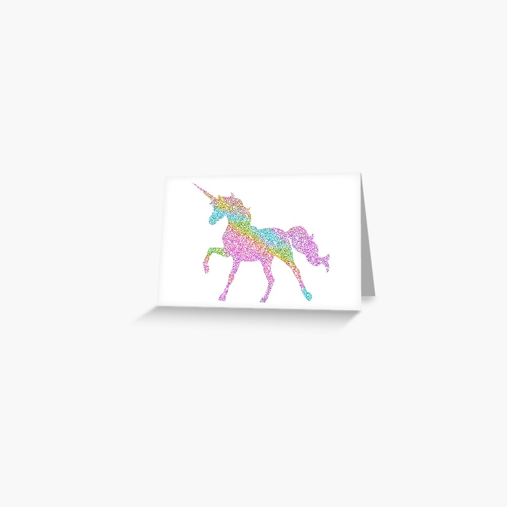 Sparkly Rainbow Unicorn Greeting Card For Sale By Jwyly12 Redbubble