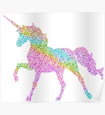Sparkly Regenbogen Einhorn Poster