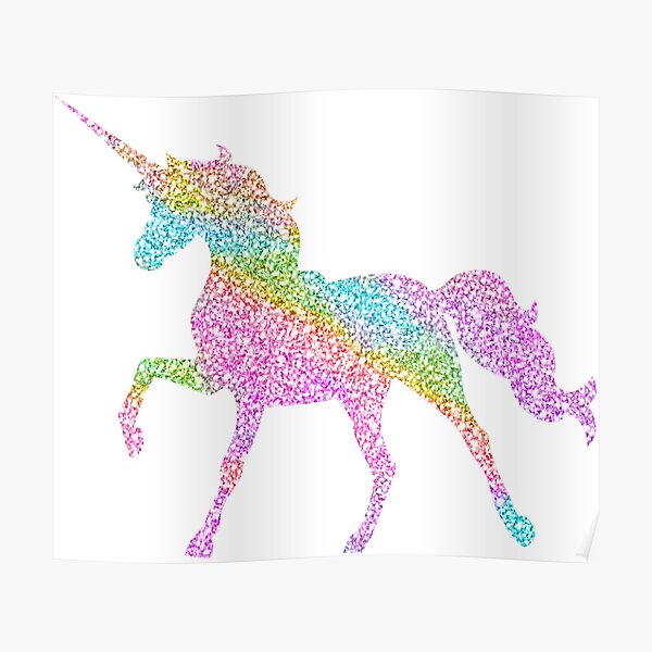 Sparkly Rainbow Unicorn Poster For Sale By Jwyly12 Redbubble