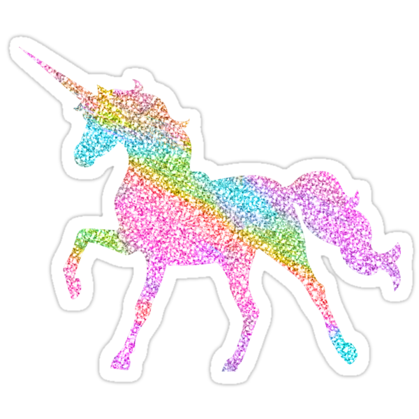 "Sparkly Rainbow Unicorn" Stickers by jwyly12 | Redbubble