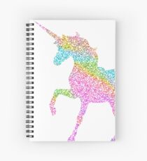 Sparkly Regenbogen Einhorn Spiralblock