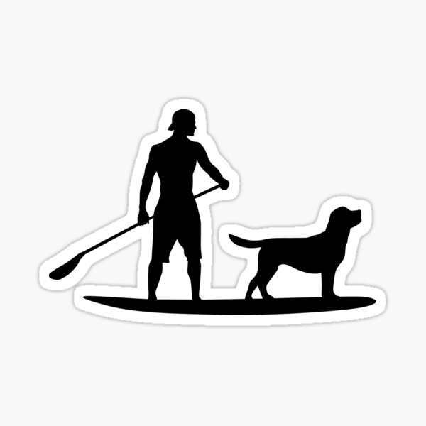 Mens SUP Standup Paddleboarding Labrador Puppy Dog Dad" Sticker for Sale | Redbubble