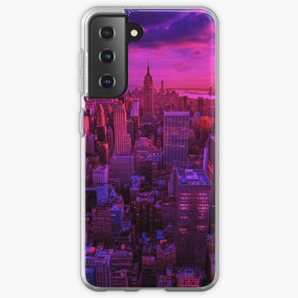 Vaporwave NYC Cityscape Samsung Galaxy Soft Case