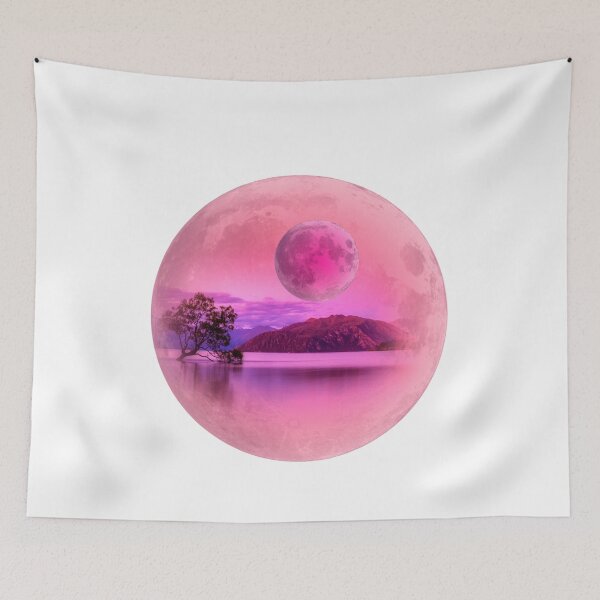 Item preview, Georgia okeeffe pink moon over water designed and sold by ApurwaArtShop.