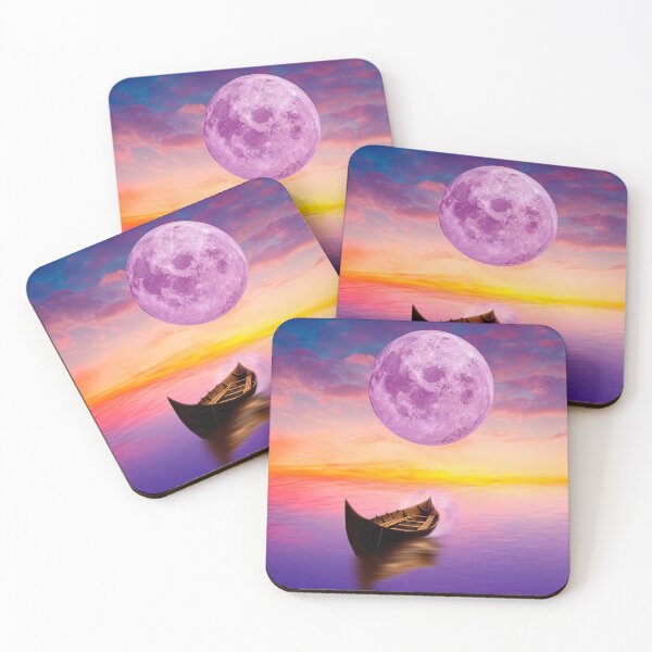 Item preview, Georgia okeeffe pink moon over water designed and sold by ApurwaArtShop.