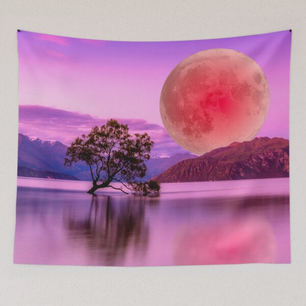Aperçu de l'œuvre Géorgie okeeffe lune rose au-dessus de l'eau créée et vendue par ApurwaArtShop.
