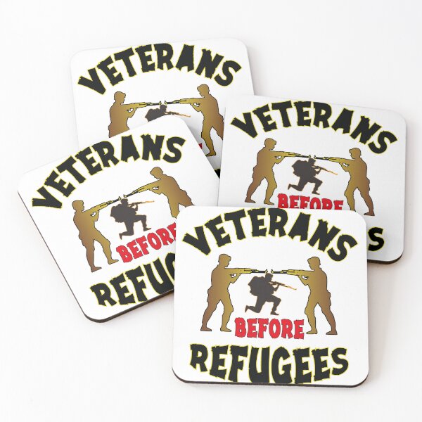 Item preview, Veterans Before Refugees Support Essential T-Shirt designed and sold by delpro.