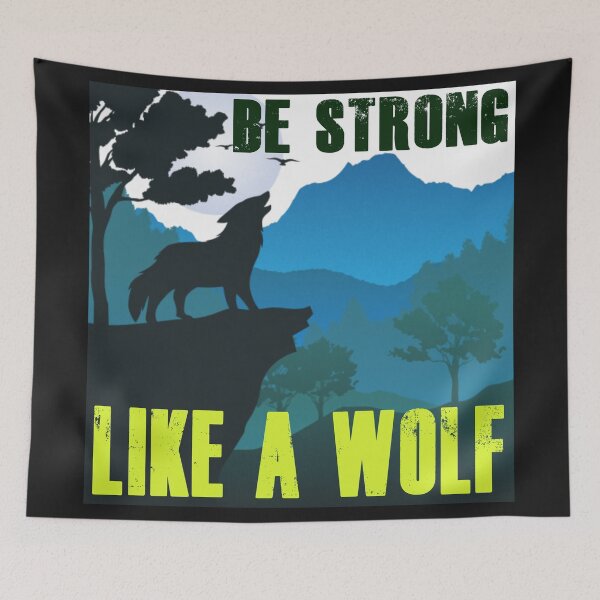 Item preview, Be Strong Like A Wolf - Retro Colors BS1 designed and sold by Art-by-Geoff.