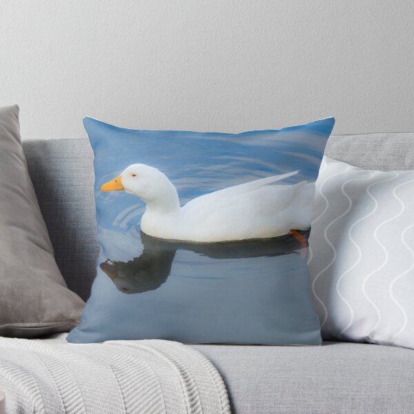 Item preview, white duck with reflection in blue water designed and sold by Sillygirl101.