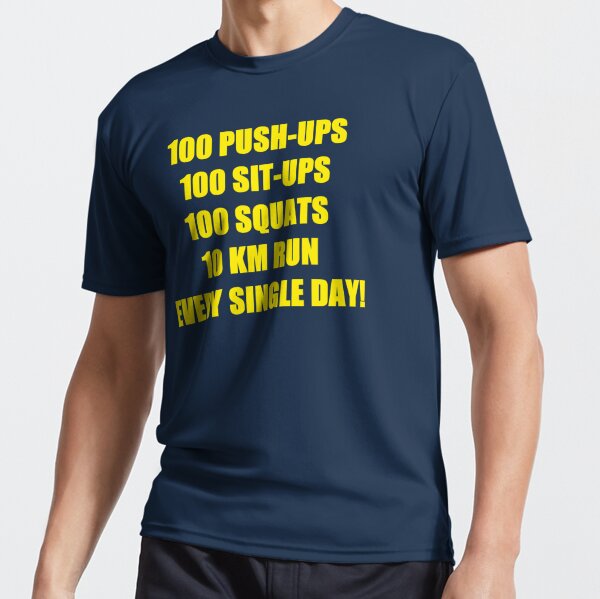 100 push-ups 100 sit-ups 100 squats 10 km run shirt-TH – TEEHELEN