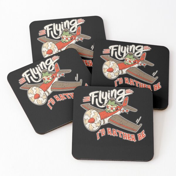Item preview, Distressed I'd Rather Be Flying Funny Frog Airplane Pilot Aviation Funny Saying designed and sold by Countrysmart.