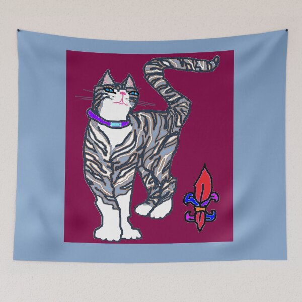 Item preview, Helena Kitty with Fleur de Lis designed and sold by judy snyder.