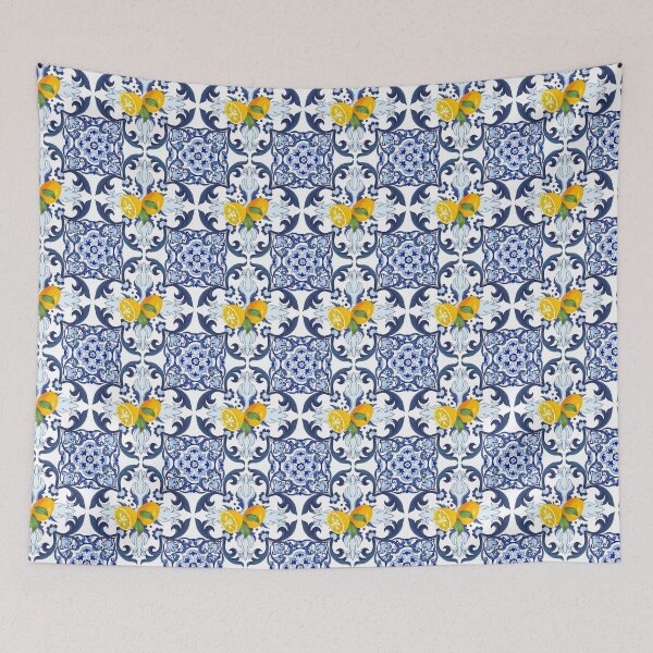 Item preview, Majolica,Lemons,Sicilian tiles,citrus,flowers,tiles,summer  designed and sold by MariaMarinova.