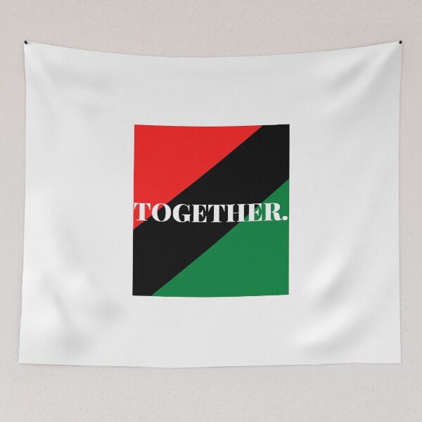 Item preview, Inspirational words: TOGETHER. (Pan-African flag) designed and sold by AfricanProverbs.