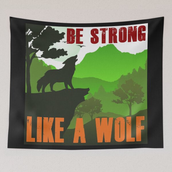 Item preview, Be Strong Like A Wolf - Retro Colors BS5 designed and sold by Art-by-Geoff.
