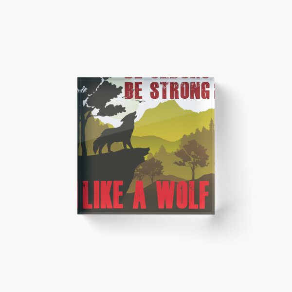 Item preview, Be Strong Like A Wolf - Retro Colors BS6 designed and sold by Art-by-Geoff.