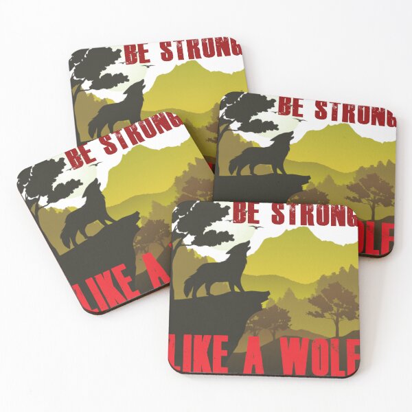 Item preview, Be Strong Like A Wolf - Retro Colors BS6 designed and sold by Art-by-Geoff.