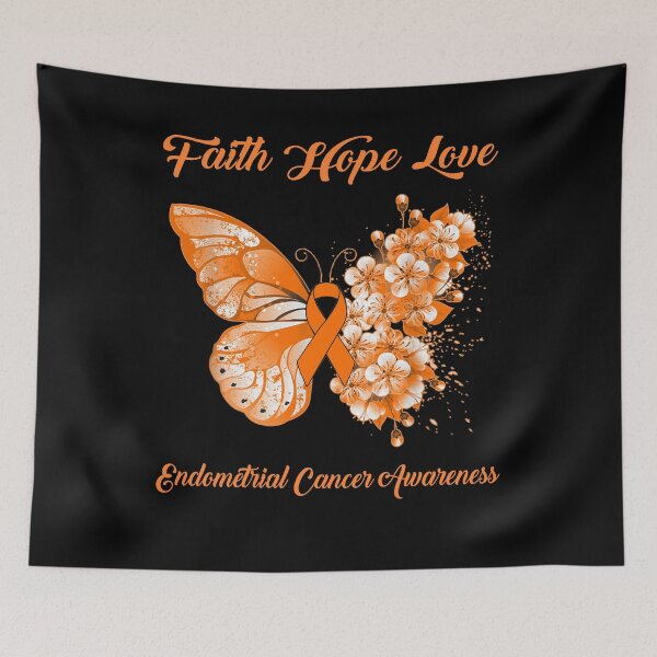 Item preview, Faith Hope Love Endometrial Cancer Awareness Butterfly Ribbon Gifts designed and sold by Adropine.