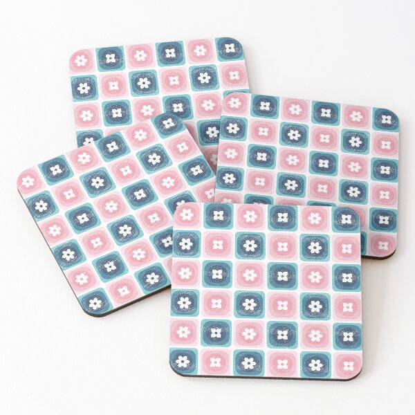 Item preview, Retro 70s Flower Square Circle designed and sold by WickedRefined - Nicole Demereckis.