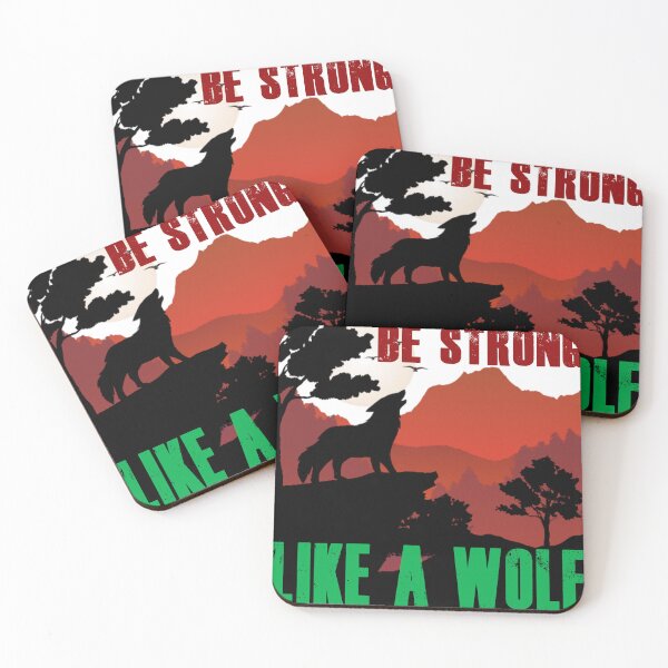Item preview, Be Strong Like A Wolf - Retro Colors BS10 designed and sold by Art-by-Geoff.