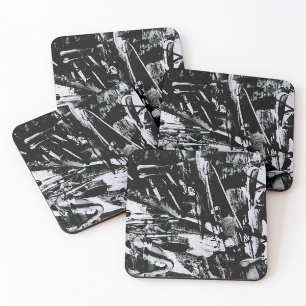 Item preview, Monochrome marks in paint black and white abstract  designed and sold by Grey Robinson.