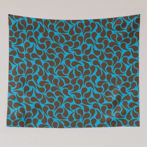 Item preview, Droplets -- Brown on Turquoise Blue Groovy Abstract Graphic Geometric Paisley Shape designed and sold by victoriabdesign.