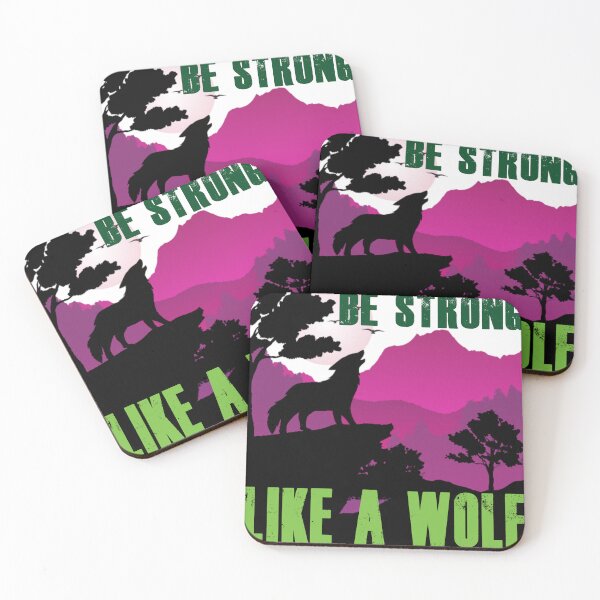 Item preview, Be Strong Like A Wolf - Retro Colors BS13 designed and sold by Art-by-Geoff.