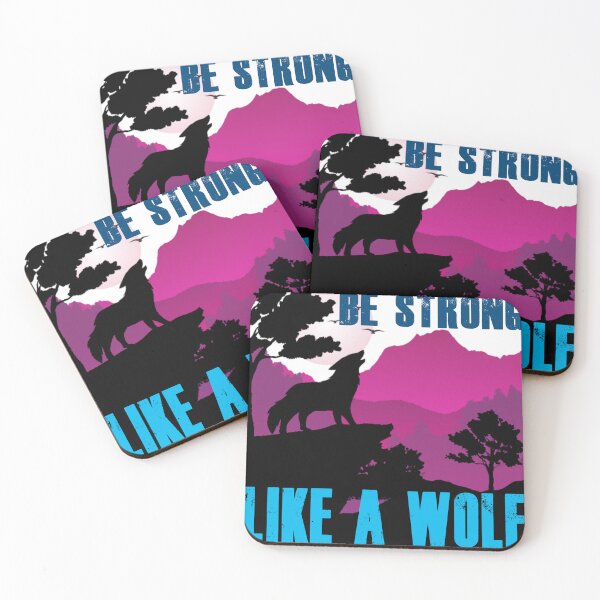 Item preview, Be Strong Like A Wolf - Retro Colors BS14 designed and sold by Art-by-Geoff.