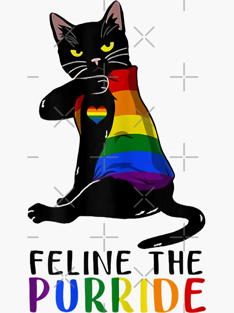 Feline The Purride Rainbow Lgbt Lgbtq Pride Black Cat Sticker For Sale By Kelly993 Redbubble 5419