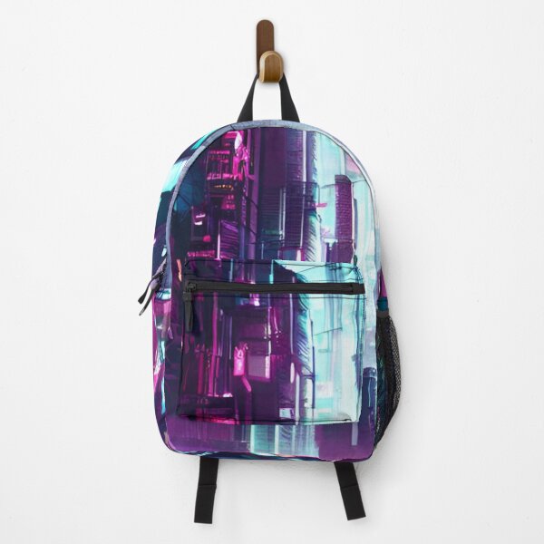 Item preview, Cyberpunk Blue and Pink Neon City designed and sold by Art-of-AI.