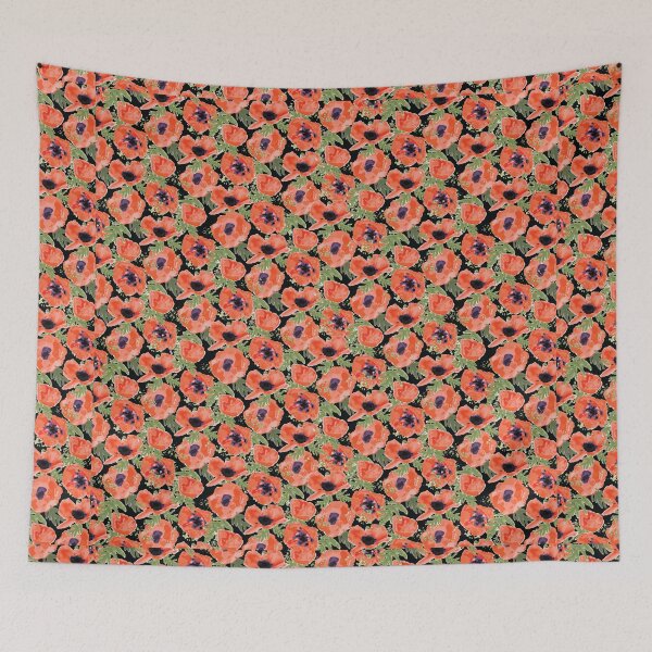 Item preview, Orange Watercolor Poppy Floral Print designed and sold by StudioPosies.