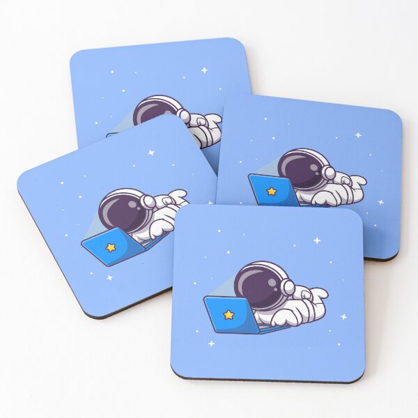 Item preview, Astronaut working in laptop cartoon designed and sold by ALAEEDDINEBHM.