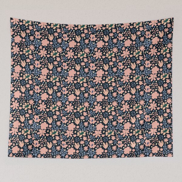 Item preview, Pink And Blue Floral Textile Pattern designed and sold by Zestpond.