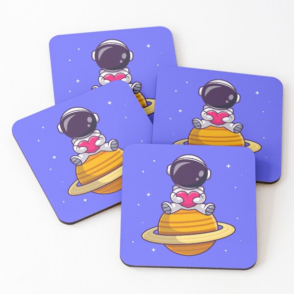 Item preview, Astronaut sitting planet waving cartoon designed and sold by ALAEEDDINEBHM.