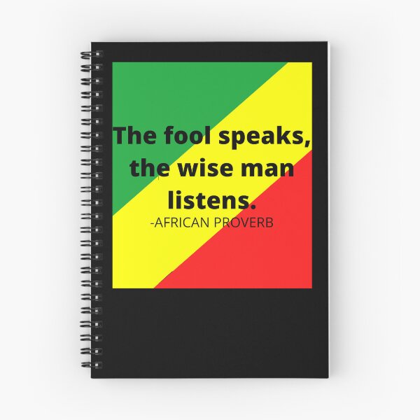 Item preview, African saying: The fool speaks, the wise man listens designed and sold by AfricanProverbs.