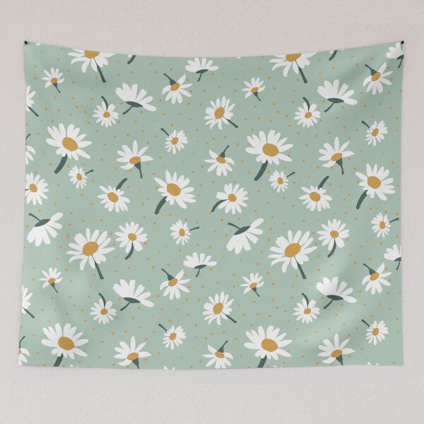 Item preview, Light Blue & White Stem Daisy Print designed and sold by StudioPosies.
