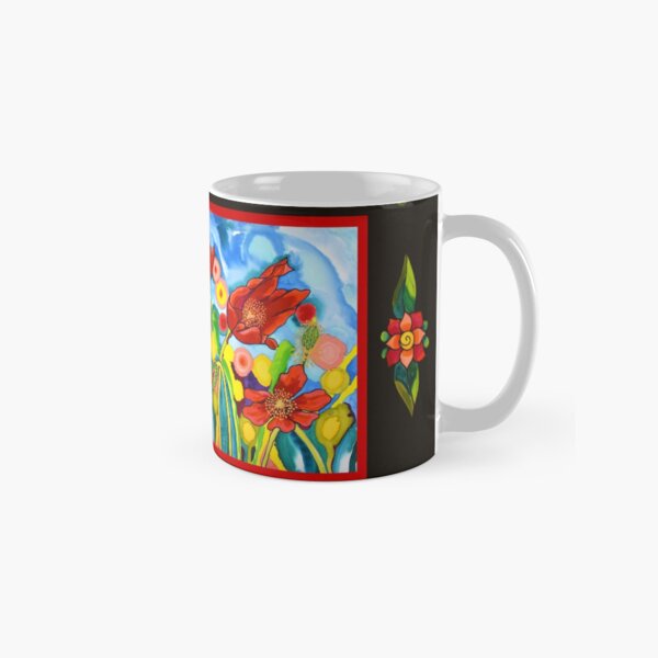Red Poppies #3 with Mestizo Border Belize Classic Mug
