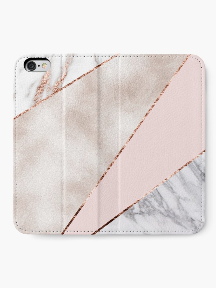 Alternate view of Spliced mixed rose gold marble iPhone Wallet