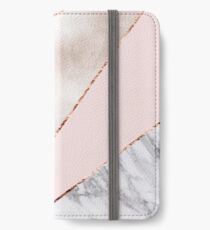 Gespleisst gemischter Roségoldmarmor iPhone Flip-Case/Hülle/Klebefolie