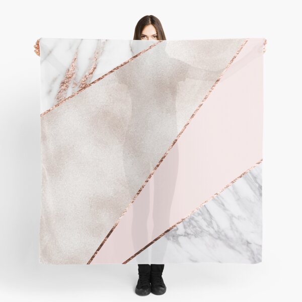 Spliced mixed rose gold marble Scarf