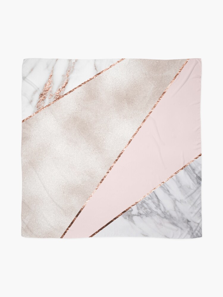 Alternate view of Spliced mixed rose gold marble Scarf