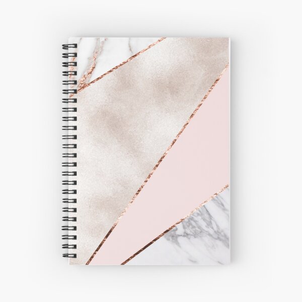 Spliced mixed rose gold marble Spiral Notebook