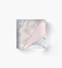 Spliced mixed rose gold marble Acrylic Block