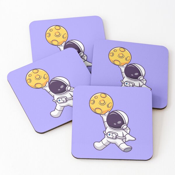 Item preview, Astronaut playing basketball moon cartoon designed and sold by ALAEEDDINEBHM.