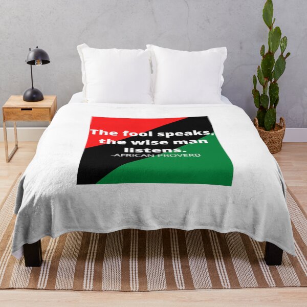 Item preview, African saying: The fool speaks, the wise man listens. designed and sold by AfricanProverbs.