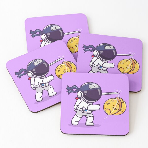 Item preview, Astronaut ninja slash moon cartoon designed and sold by ALAEEDDINEBHM.