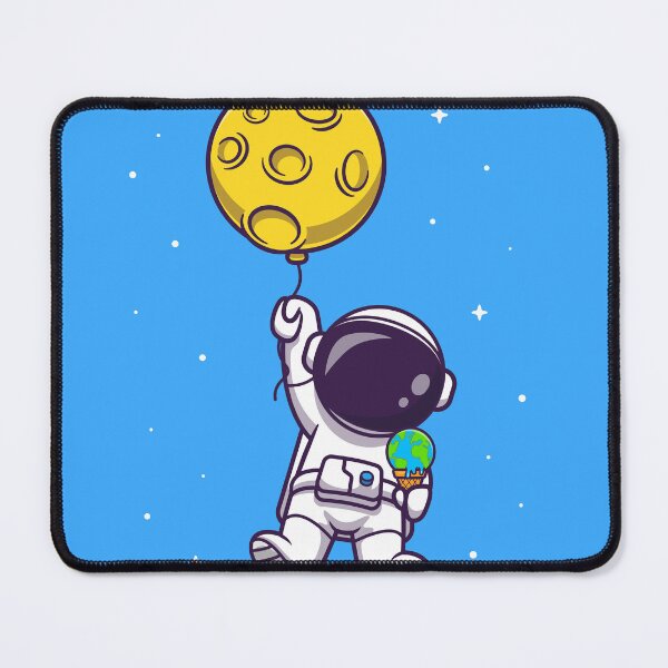 Item preview, Astronaut floating with moon balloon cartoon designed and sold by ALAEEDDINEBHM.
